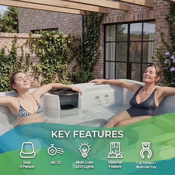 Sereno Hot Tub 4-Person, 22-Jet